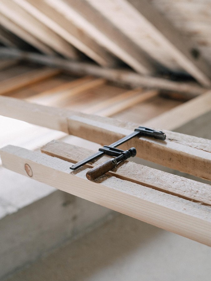 Baufortschritt auf der Baustelle mit Werkzeug und Handwerk 2